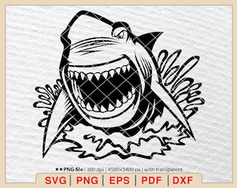 Shark Silhouette SVG: Ocean Animal Clipart (Digital Files)