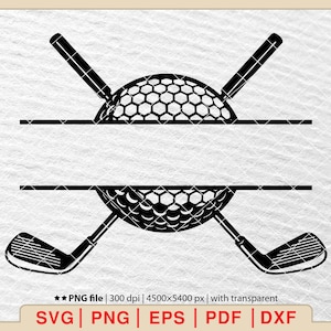 Monogramme de golf Svg, Svg de golf, Svg de cadre de nom de golf, Svg de balle de golf, Clipart golf, Cricut de golf, vecteur de golf, Svg de club de golf, Svg de golf [EP-273]