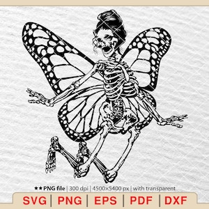 Squelette papillon svg,Crâne papillon svg,Halloween svg,Papillon svg,Crâne svg,Fichiers pour cricut,Svg,Png,Eps,Pdf,Dxf [EP-45]