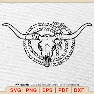 Crâne de tête de Longhorn SVG, crâne de vache SVG, crâne de taureau SVG, crâne de tête de taureau SVG, SVG de Longhorn, crâne de Longhorn SVG [EP-341]