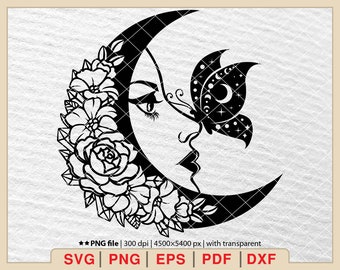 Floral Butterfly SVG, Flower Wreath Cut Files (Digital Download)