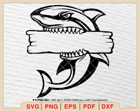 Shark Silhouette Svg: Ocean Animal Design Clipart (Digital Files)