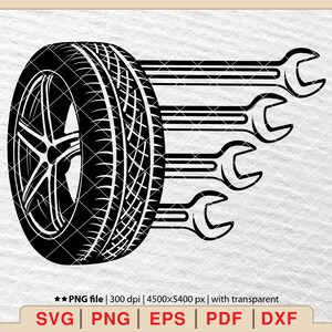 Wheel Svg, Wrench Svg, Repair tool Svg, Tools Svg, Mechanic Svg, Car Wheel Svg, Car Tire Svg, Car Wheel Silhouette [EP-221]