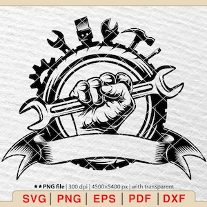 Wrench Repair Tools SVG: Mechanic Handyman Logo (Digital Files)