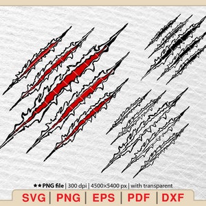 Claws Scratches Svg, Scratches Svg, Claws Svg, Bloody Claw Marks Svg, Ripped Svg, Jurassic Park Svg, Panther Claws Scratch Svg [EP-324]