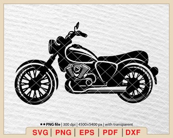 Motorcycle Chopper SVG: Biker Clipart, Cruiser Design (Digital Files)