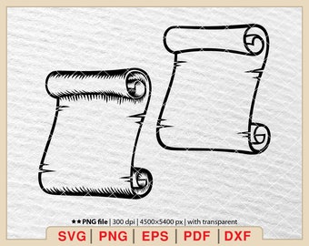 Scroll Paper Svg, Torn Paper Svg, Paper Svg, Banner Svg, Parchments Svg, Papyrus Svg, Doodle Scroll Paper Svg, Decorative Elements [EP-360]