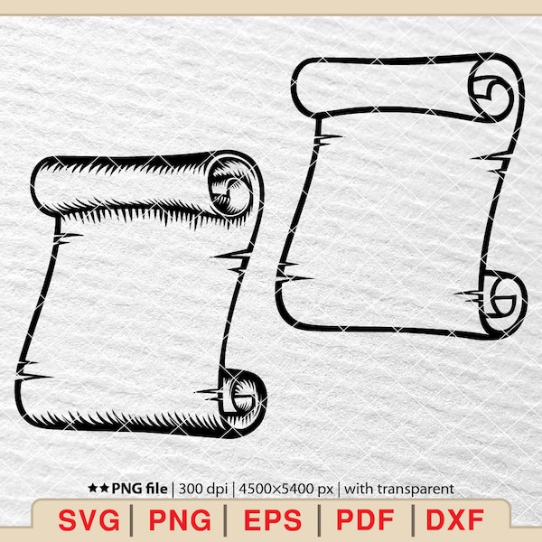 Scroll Paper Svg, Torn Paper Svg, Paper Svg, Banner Svg, Parchments Svg, Papyrus Svg, Doodle Scroll Paper Svg, Decorative Elements [EP-360]