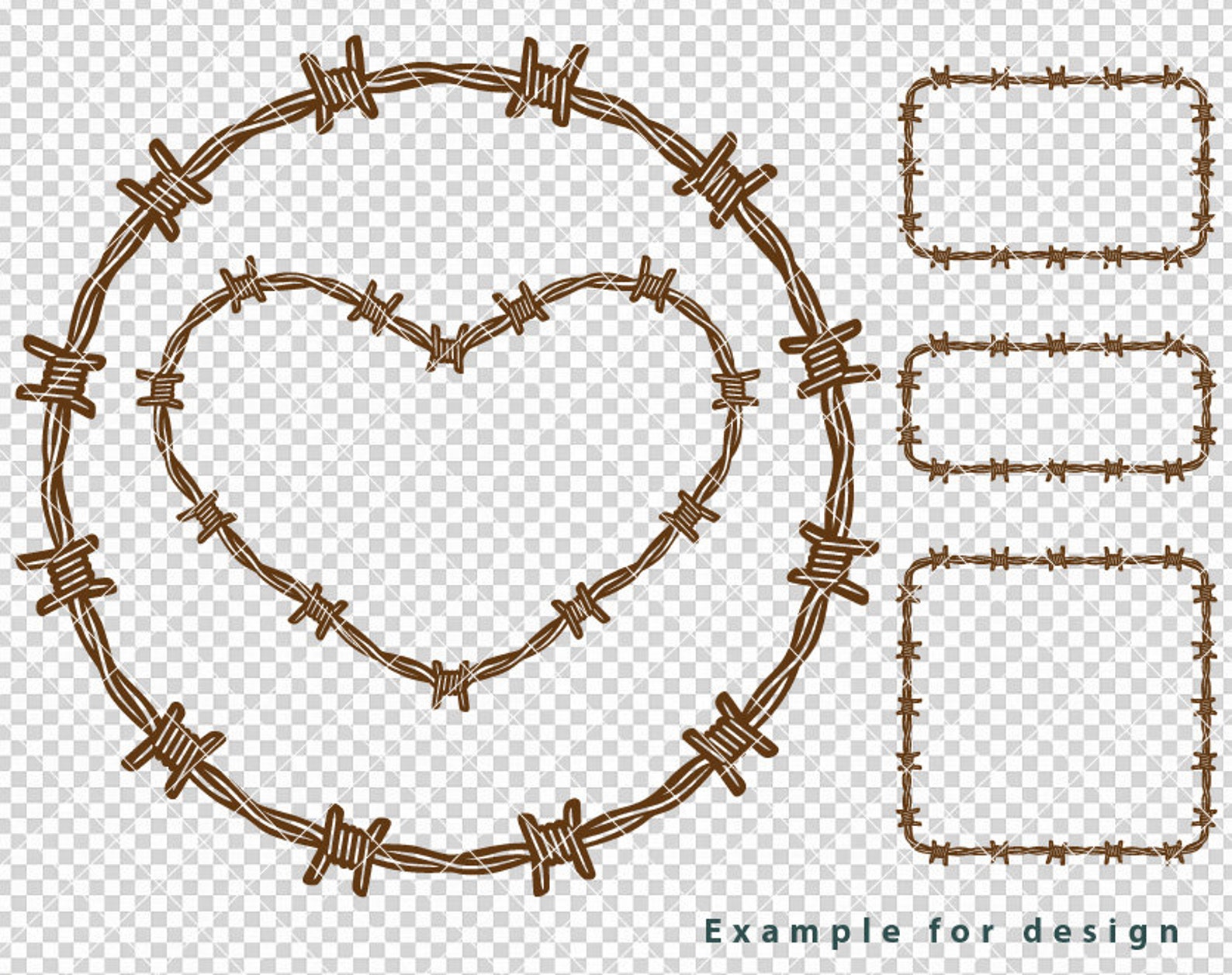 Barbed Wire Frame SVG Bundle: Heart, Fence Designs (digital Files) - Etsy