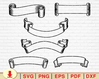 Banner SVG Bundle: Hand-Drawn Ribbon & Bunting (Digital Download)