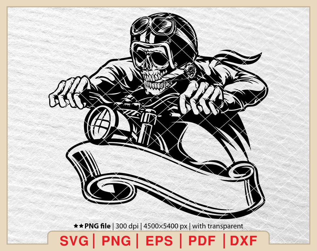 Biker Skull SVG: Motorcycle Rider Graphic (digital Files) - Etsy UK