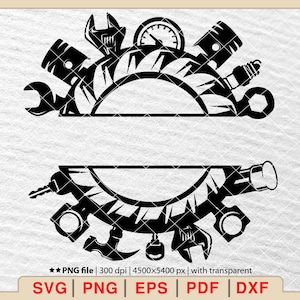Narzędzia naprawcze Svg, Klucz Svg, Logo mechanika, Logo majsterkowicza, Logo naprawy, Mechanik Svg, Majster Svg, Narzędzia samochodowe Svg, Pliki dla Cricut [EP-31]