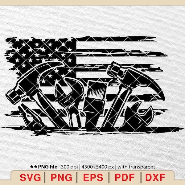 US Flag Carpenter Logo Svg, Carpentry Tools Svg, Workshop Svg, Builder Svg, Repair Tools Svg File for Cricut [EP-203]