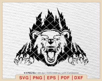 Bear Claw Scratch SVG: Grizzly Wild Animal Design (Digital Files)