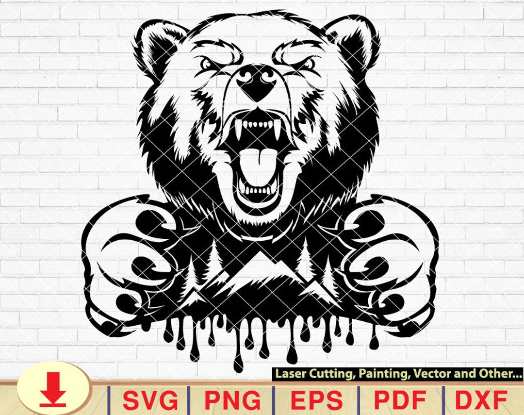 Bear Claw Scratch Svg Bear Head Svg Bear Face Svg Grizzly Etsy