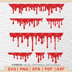 Blood Dripping Bundle SVG,  Blood svg, Dripping Blood svg, Halloween svg, Blood Drip Clipart, Blood Splatters svg [EP-156]