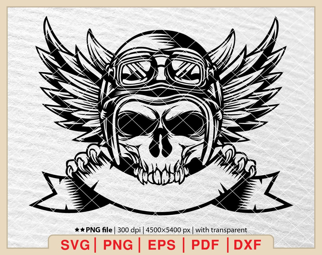 Motorcycle Skull Rider SVG: Biker Skeleton Art (digital Files) - Etsy