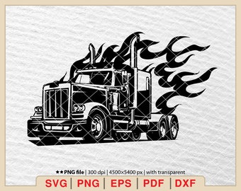 Skull Truck Driver SVG: Big Rig Vector Graphics (Digital Files)