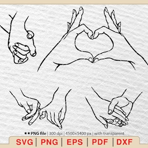 Couple Hands Svg, Couple Holding Hands Svg, Love Hands Svg, Holding Hands Svg, Pinky Promise Svg, Hands Svg [EP-322]