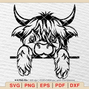 Highland Cow SVG, Highland Heifer svg, Hingland Cow Clipart, Cow Clipart, Scottish Cow svg, Farm Animal svg, Cute Cow svg [EP-508]