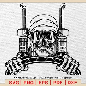 Skull Trucker SVG: Truck Driver Vector Art (Digital Files)
