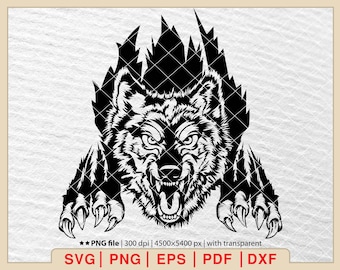 Wolf Scratch Claws SVG: Wild Animal Werewolf Design (Digital Files)