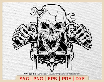 Motorcycle svg,motorbike svg,motor bike svg,motorcycle cricut file,Biker Skull Svg File,Files for cricut Svg,Png,Svg,Pdf,Dxf [EP-10]