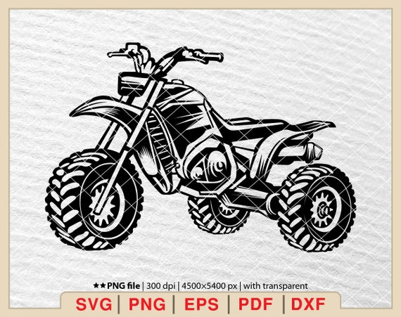 3 Wheeler ATV SVG: Offroad Clipart, Motocross Quad Bike (Digital Files)