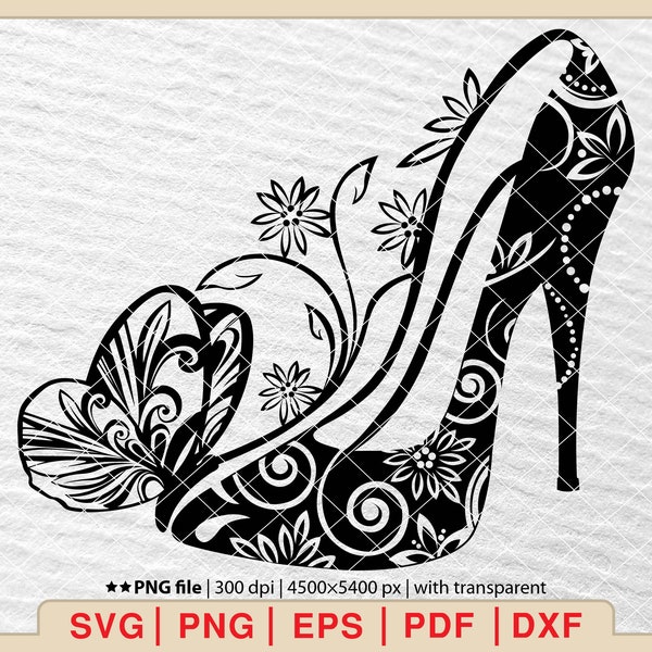 High heels svg,High heels clipart,high heels shoes svg,Leopard Heel svg,Fashion svg,File for cricut Svg,Png,Pdf,Dxf,Eps [EP-75]