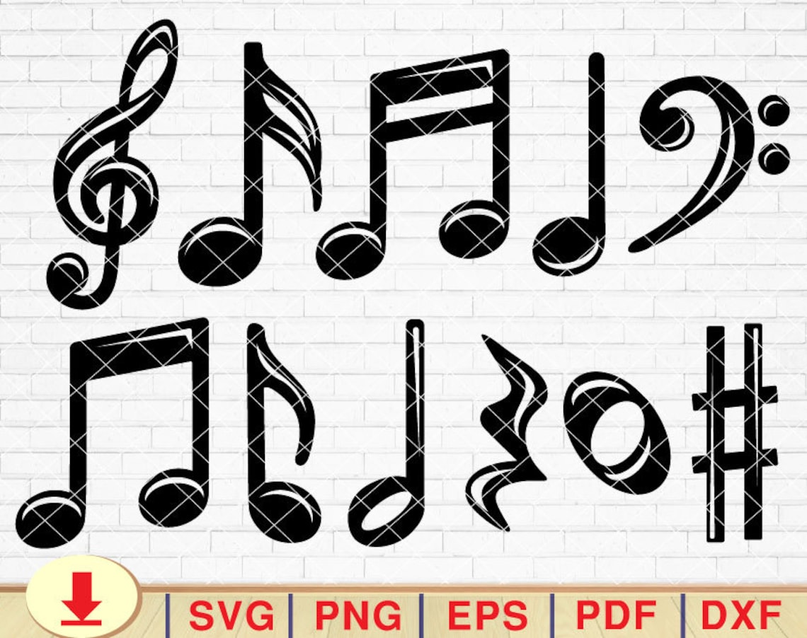Music Notes SVG Music Svg Musical Notes Clipart Music Note - Etsy