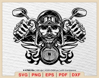 Motorcycle Skull Rider SVG: Chopper Biker Design (file digitali)