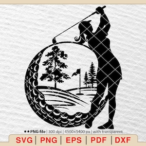 Golf SVG, Golfeur SVG, Conception de golf, Golfeur masculin SVG, Silhouette de golf, Golf drôle SVG, Fichier pour cricut SVG, Dxf, Eps, Pdf, Png [EP-30]