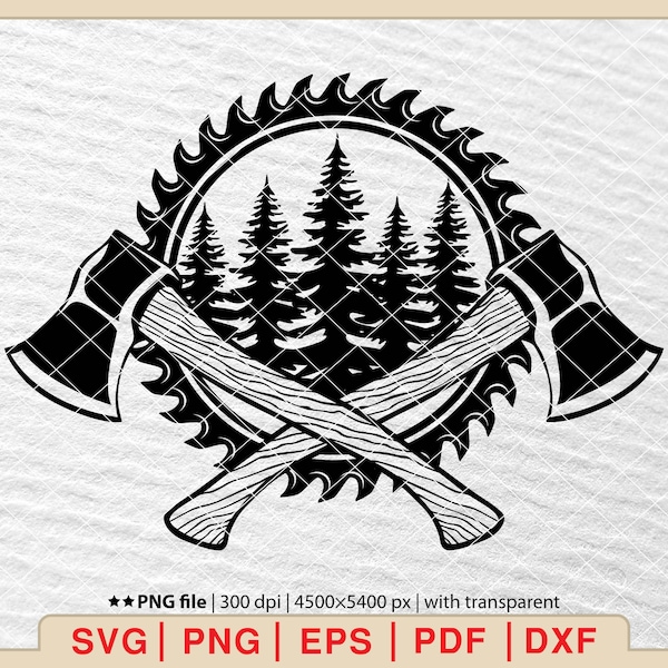 Lumberjack Axe Svg, Wood Cutter Svg, Lumberjack Svg, Lumberjack Clipart, Woodland Svg, Logger Svg, Forest Scene Svg, Saw Blade Svg [EP-375]