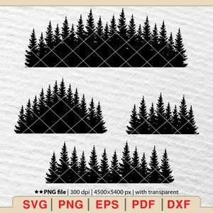 Forest Line SVG,Treeline svg, Tree svg, Tree Clipart svg, Forest Clipart svg, Tree Silhouette svg, Forest Silhouette, Camping svg [EP-540]