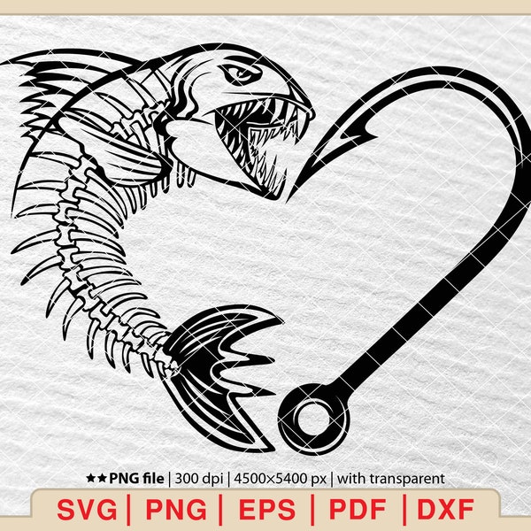 Fish Skeleton Svg, Piranha Svg, Fish Bones Svg, Fishing Svg, Skeleton Svg, Bass Fishing Svg, Fish Hook Svg, Dead Fish Bones Svg  [EP-85]