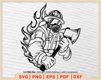 Firefighter SVG: Fireman Dad Clipart, Shirt Cut File (Digital Download)