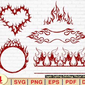 Fire Flames Svg, Flames Svg, Fire bundle Svg, Fire Svg, Fire clipart, campfire Svg, Files for cricut, Svg,Pdf,Eps,Png,Dxf [EP-122]