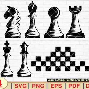 Chess Pieces SVG: Game Figures Vector Graphics (Digital Download)