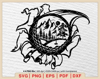 Golfing Scene SVG Bundle: Golfer Silhouette, Golf Club (Digital Files)