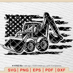 Baggerlader SVG, Baggerlader SVG, Bagger geschnitten Datei, Bagger Lader Design, schwere Ausrüstung [EP-392]