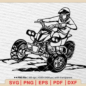 ATV Riding Svg, Atv Quad Bike Svg, 4 Wheeler Man Svg, Quad Bike Svg, 4-Wheeler Svg, Four wheeler Svg, ATV Svg,Atv Silhouette [EP-58]