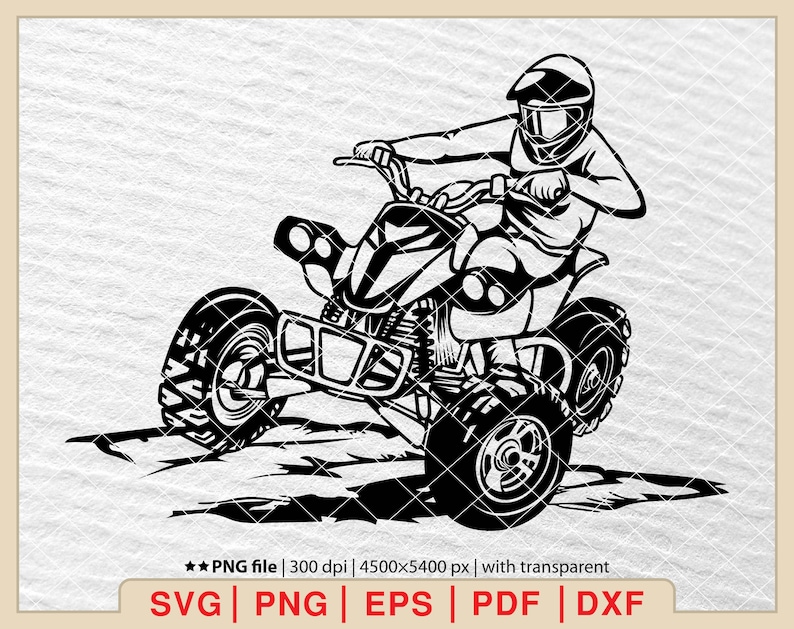 ATV Riding Svg, Atv Quad Bike Svg, 4 Wheeler Man Svg, Quad Bike Svg, 4-Wheeler Svg, Four wheeler Svg, ATV Svg,Atv Silhouette [EP-58] image 1