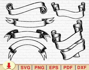 Banner SVG Bundle: Ribbon, Label, Bunting (Digital Download)