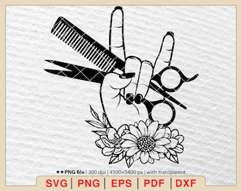 Hair hustler Svg, Hair style Svg, Barbershop Svg, Hair Stylist Hand Svg, Hairdresser Svg, Hair Salon Svg, Beautician Svg [EP-464]