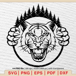 Tiger Scene SVG, Wild Animal Svg, Tiger Logo Svg, Tiger Scratch Svg, Tiger Claw Svg, Tiger Svg, Tiger Head Svg, Tiger Wildlife Svg [EP-431]