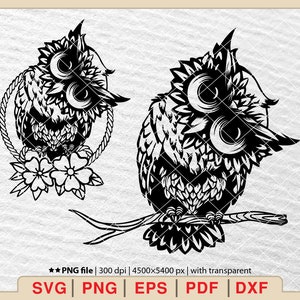 Hibou floral SVG, Floral Owl SVG, Cute Owl SVG, Owl SVG, Barn Owl SVG, Owl Forest SVG, Cute baby Owl SVG, Baby Owl SVG, Owl vector [EP-119]