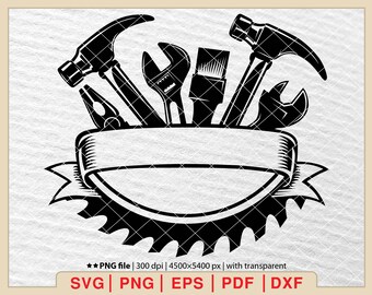 Repair Tools SVG Clipart: Carpenter Toolbox Design (Digital Files)