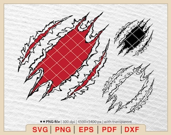 Claw Scratches SVG: Bloody Ripped Marks, Jurassic Park, Panther (Digital Download)