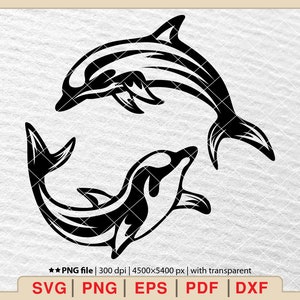 Dolphin SVG: Ocean Animals, Beach Scene Vector (Digital Files)