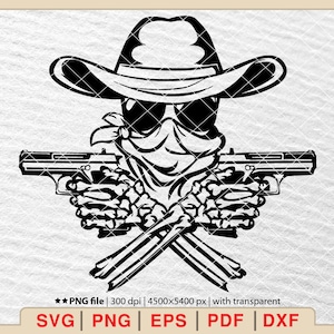 Cowboy skull svg,Cowboy svg,Skull svg,Bearded cowboy svg,Outlaw Skull svg,Skeleton cowboy svg,Files for cricut,Svg,Png,Pdf,Dxf,Eps [EP-03]